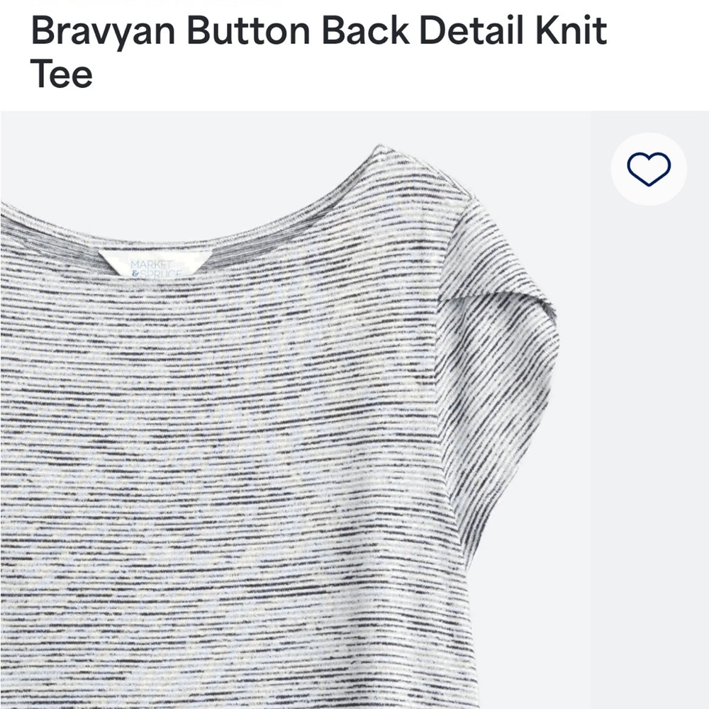 Market & Spruce Bravyan Striped Knit Tee with Button Back Detail